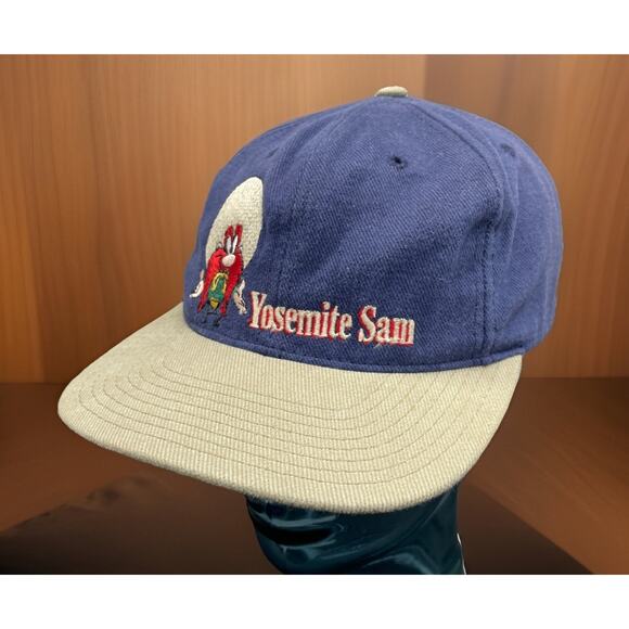 Warner Bros Yosemite Sam Blue Vintage Hat Acme Clothing Fast Shipping - Picture 3 of 16